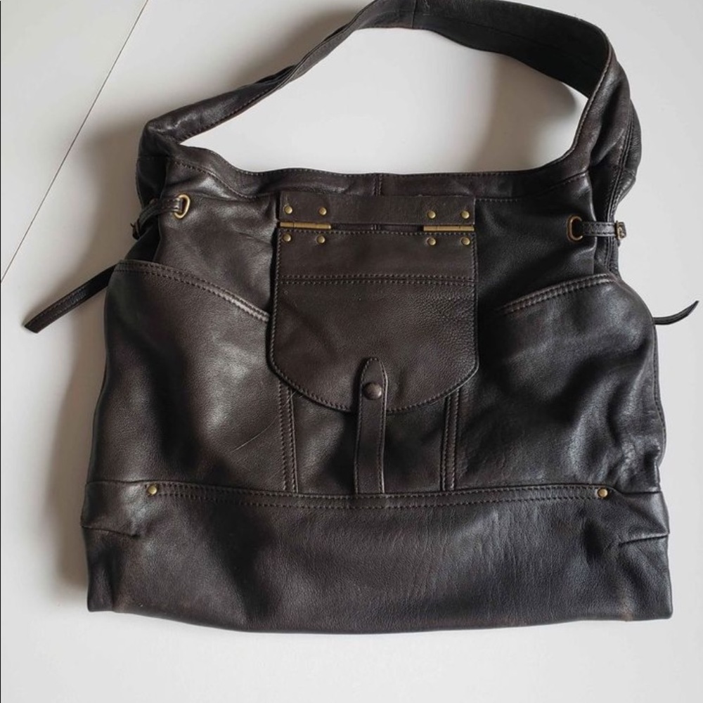 Dark brown soft leather Kooba bag
